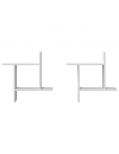 Mensole a Muro 2 pz Bianche 50x12x50 cm in Truciolato