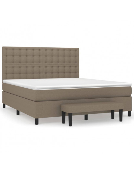 Giroletto a Molle con Materasso Tortora 160x200 cm in Tessuto