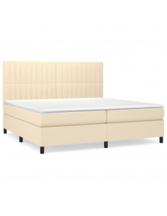 Giroletto a Molle con Materasso Crema 200x200 cm in Tessuto 2