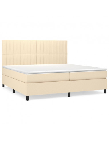 Giroletto a Molle con Materasso Crema 200x200 cm in Tessuto