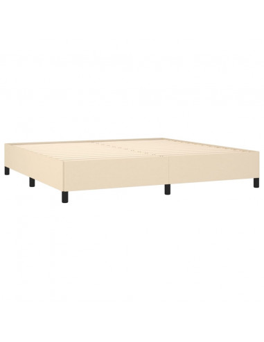 Giroletto a Molle con Materasso Crema 200x200 cm in Tessuto