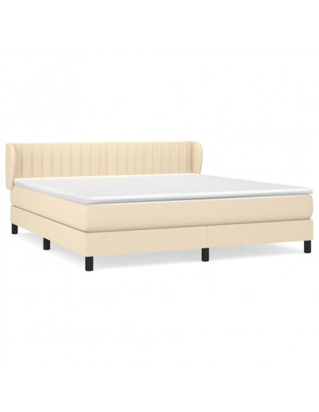 Giroletto a Molle con Materasso Crema 180x200 cm in Tessuto