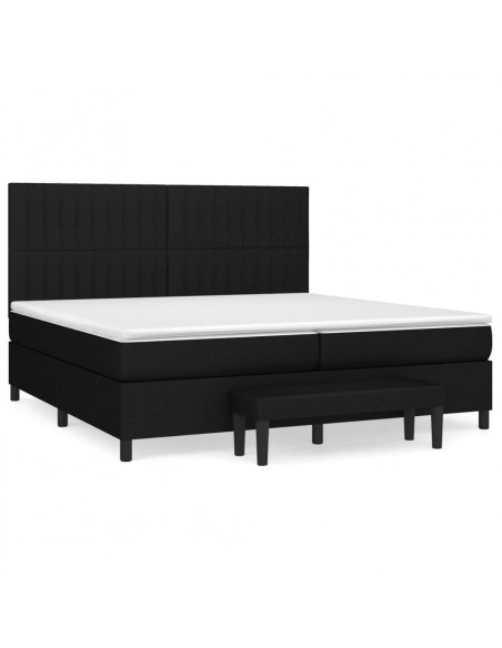 Giroletto a Molle con Materasso Nero 200x200 cm in Tessuto