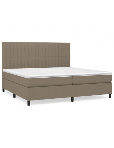 Giroletto a Molle con Materasso Tortora 200x200 cm in Tessuto