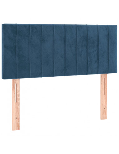 Giroletto a Molle con Materasso Blu Scuro 90x200 cm in Velluto