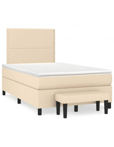 Giroletto a Molle con Materasso Crema 120x200 cm in Tessuto