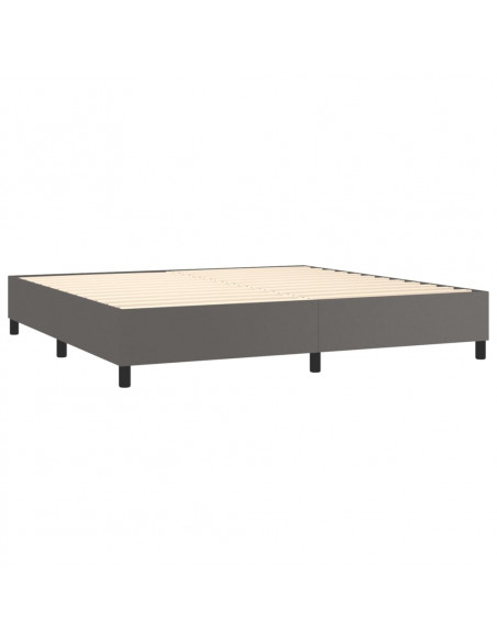 Giroletto a Molle con Materasso Grgio 200x200 cm in Similpelle