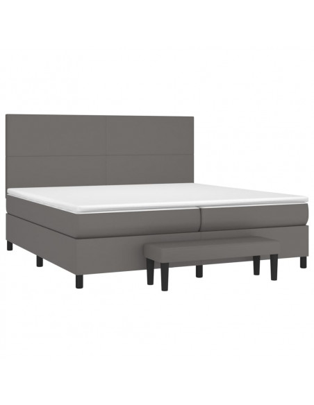 Giroletto a Molle con Materasso Grgio 200x200 cm in Similpelle
