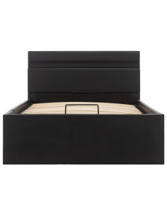 Giroletto Contenitore Idraulico LED Nero Similpelle 100x200 cm 2