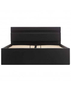 Giroletto Contenitore Idraulico LED Nero Similpelle 140x200 cm 2