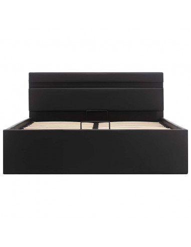 Giroletto Contenitore Idraulico LED Nero Similpelle 140x200 cm