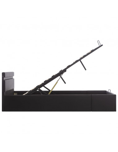 Giroletto Contenitore Idraulico LED Nero Similpelle 140x200 cm