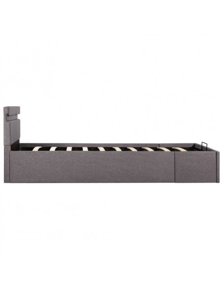 Giroletto Idraulico Contenitore e LED Tortora Tessuto 90x200 cm