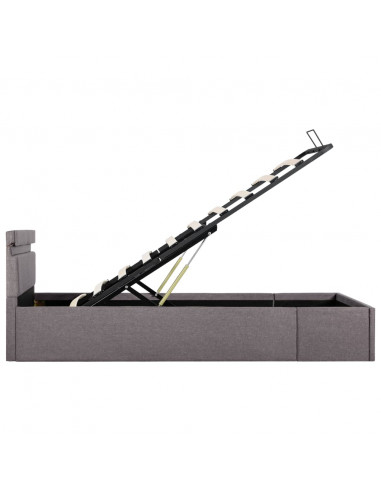 Giroletto Idraulico Contenitore e LED Tortora Tessuto 90x200 cm