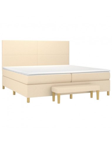 Giroletto a Molle con Materasso Crema 200x200 cm in Tessuto