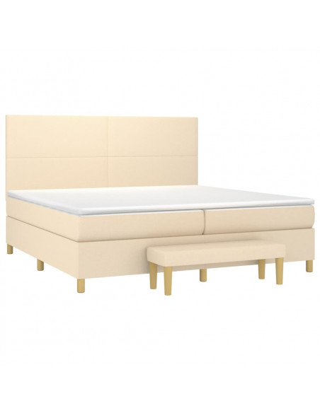 Giroletto a Molle con Materasso Crema 200x200 cm in Tessuto
