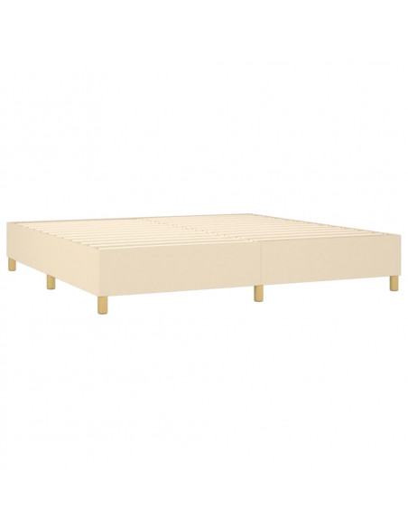 Giroletto a Molle con Materasso Crema 200x200 cm in Tessuto