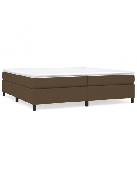 Giroletto a Molle con Materasso Marrone Scuro 200x200cm Tessuto