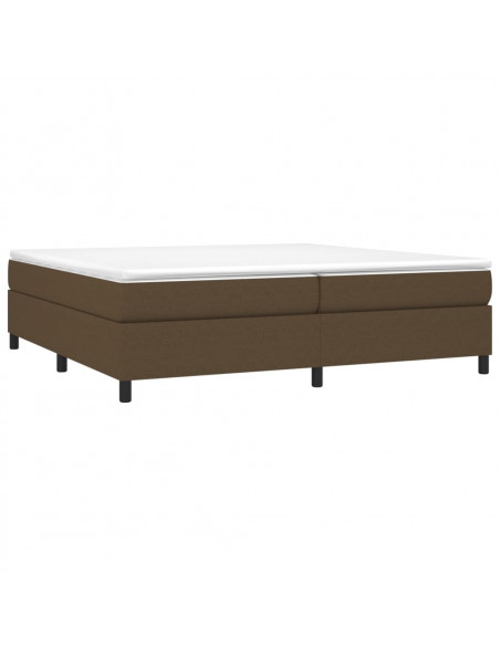 Giroletto a Molle con Materasso Marrone Scuro 200x200cm Tessuto