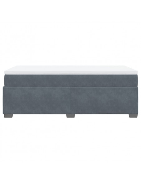 Giroletto a Molle con Materasso Grigio Scuro 90x190 cm Velluto