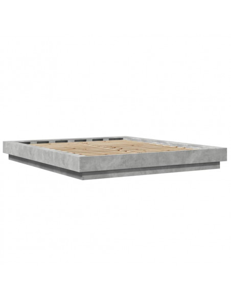Giroletto Luci LED Grigio Cemento 150x200 cm Legno Multistrato