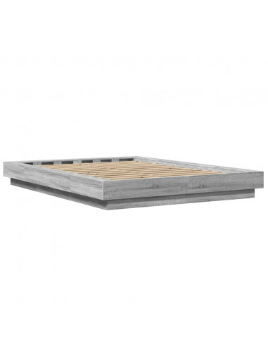 Giroletto Luci LED Grigio Sonoma 120x190 cm Legno Multistrato