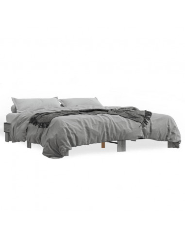 Giroletto Grigio Sonoma 160x200 cm in Legno Multistrato Metallo