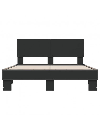 Giroletto Nero 120x200 cm in Legno Multistrato e Metallo