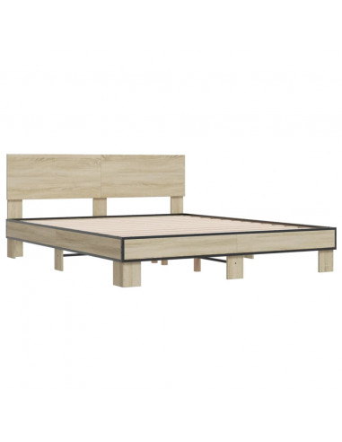 Giroletto Rovere Sonoma 160x200 cm in Legno Multistrato Metallo