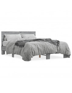 Giroletto Grigio Sonoma 140x200 cm in Legno Multistrato Metallo 2