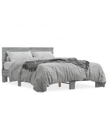 Giroletto Grigio Sonoma 140x200 cm in Legno Multistrato Metallo