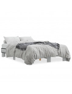 Giroletto Grigio Sonoma 140x200 cm in Legno Multistrato Metallo 2