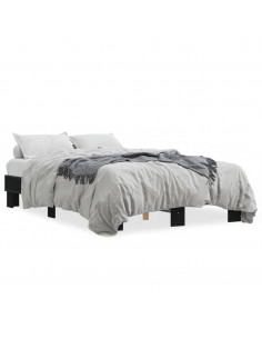 Giroletto Nero 120x200 cm in Legno Multistrato e Metallo 2