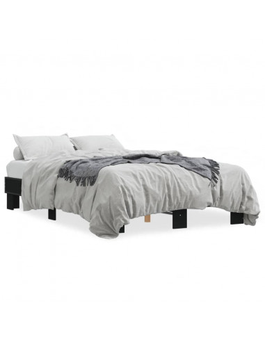 Giroletto Nero 120x200 cm in Legno Multistrato e Metallo