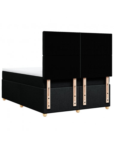 Giroletto a Molle con Materasso Nero 160x200 cm in Tessuto