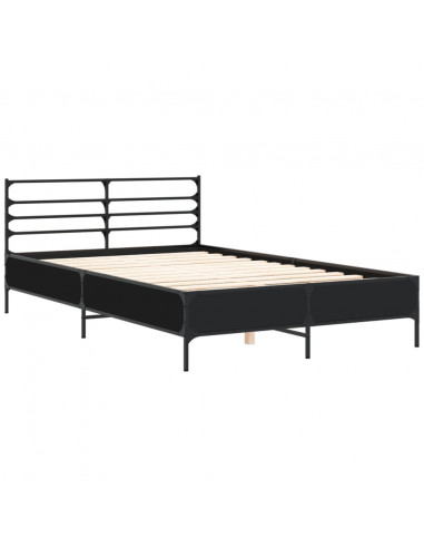 Giroletto Nero 120x190 cm in Legno Multistrato e Metallo