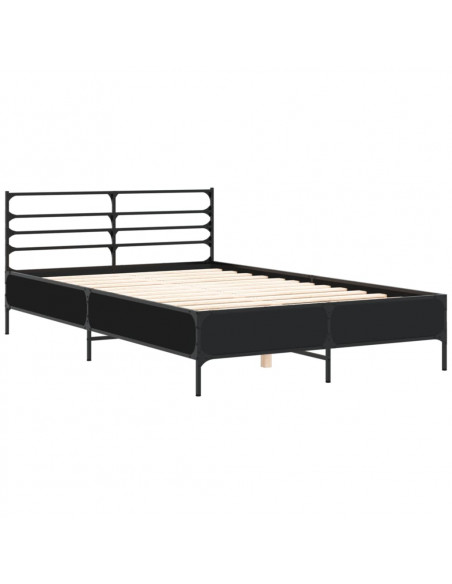 Giroletto Nero 120x190 cm in Legno Multistrato e Metallo
