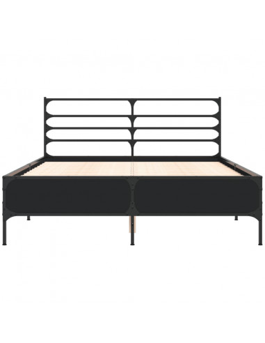 Giroletto Nero 120x190 cm in Legno Multistrato e Metallo