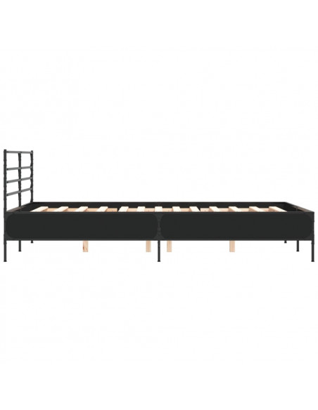 Giroletto Nero 120x190 cm in Legno Multistrato e Metallo