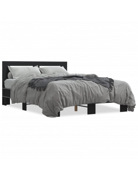 Giroletto Nero 120x190 cm in Legno Multistrato e Metallo