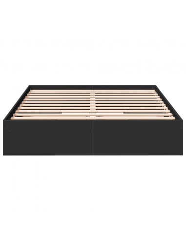 Giroletto con Cassetti Nero 150x200 cm in Legno Multistrato