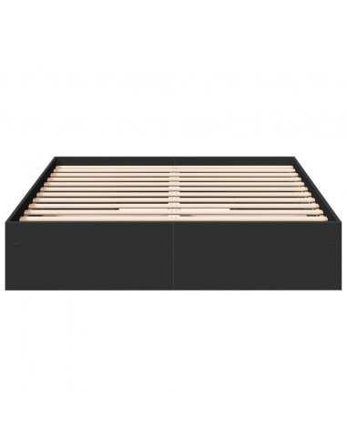 Giroletto con Cassetti Nero 135x190 cm in Legno Multistrato