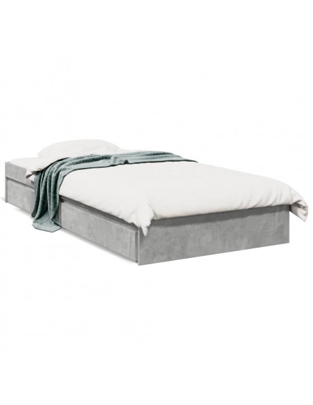 Giroletto Cassetti Grigio Cemento 90x190 cm Legno Multistrato