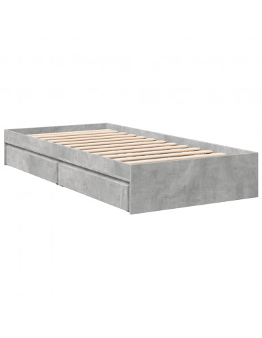 Giroletto Cassetti Grigio Cemento 90x190 cm Legno Multistrato