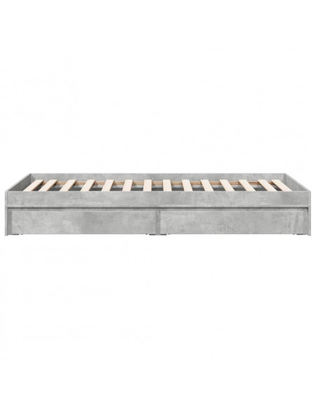 Giroletto Cassetti Grigio Cemento 90x190 cm Legno Multistrato