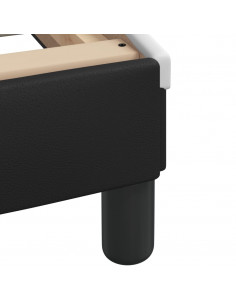 Letto con Materasso Nero e Bianco 90x200 cm in Similpelle 2