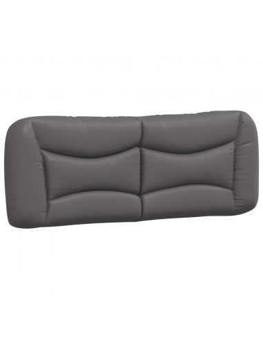 Letto con Materasso Grigio 140x190 cm in Similpelle