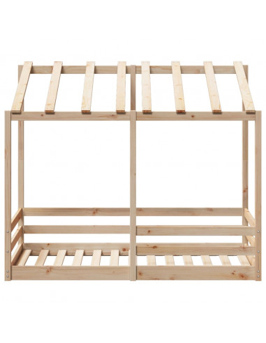 Letto per Bambini con Tetto 80x160 cm in Legno Massello di Pino