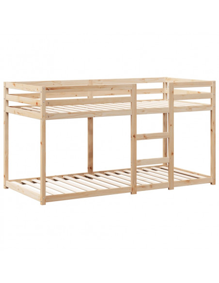 Letto a Castello con Tetto 90x190 cm in Legno Massello di Pino