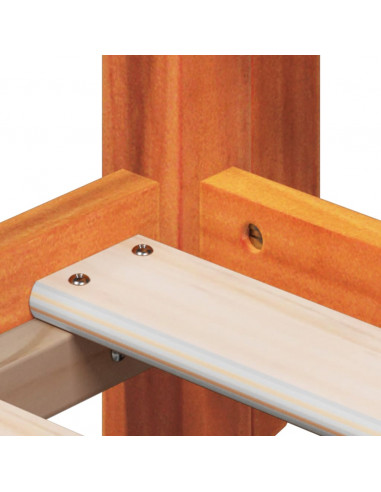 Letto a Soppalco con Tetto Cera 80x200 cm in Legno di Pino